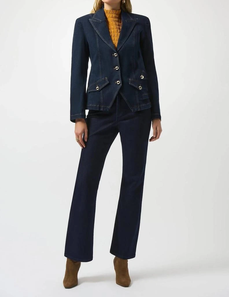 JOSEPH RIBKOFF Joseph Ribkoff - Fitted Stretch Denim Blazer 4