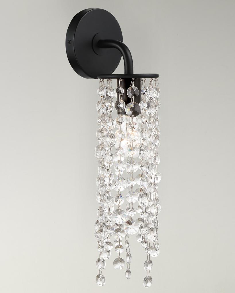 Crystorama Gabrielle 1-Light Matte Black Wall Mount