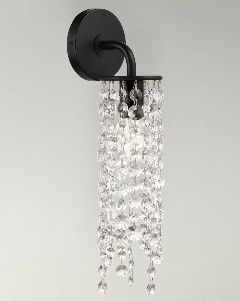 Crystorama Gabrielle 1-Light Matte Black Wall Mount 1