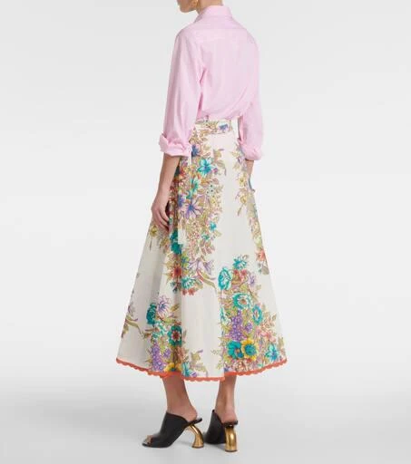 ETRO Floral cotton and silk midi skirt 3