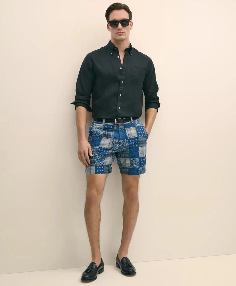 Brooks Brothers 7" Cotton Patchwork Madras Shorts