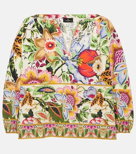 ETRO Floral cotton cropped top 1