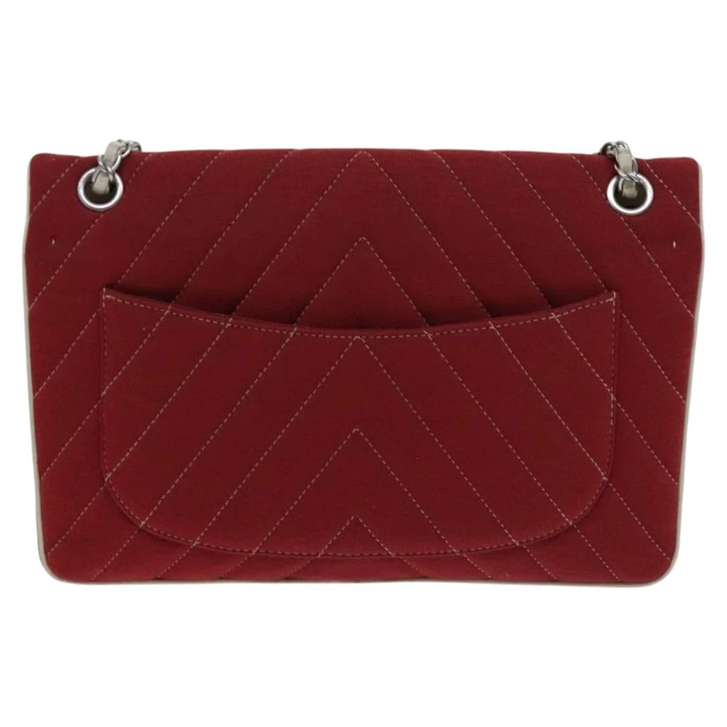 Chanel Chevron Quilted Leo Lion Single Flap Bag Jersey And Leather Canvas Bag (Pre-Owned) 2