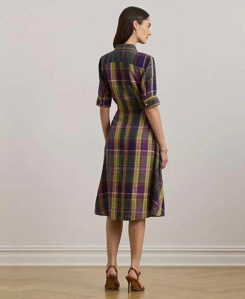 Ralph Lauren Women's Plaid Tie-Front Linen Shirtdress, Regular & Petite 2