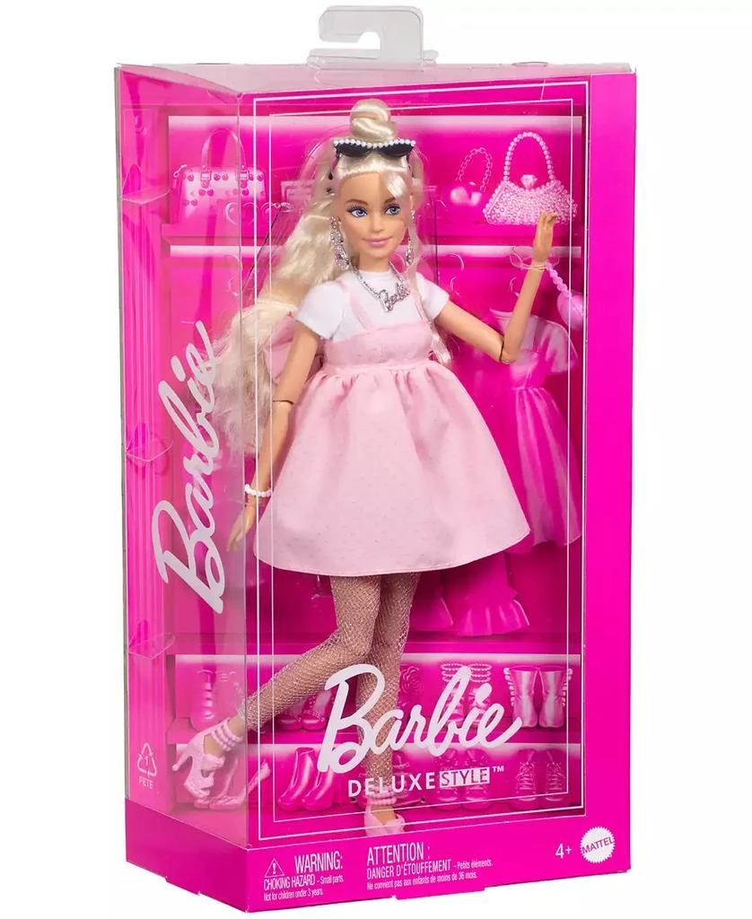 Barbie Deluxe Style Doll 3 in Pastel Pink Barbiecore Dress with Oversized Bow, Blond Hair 6