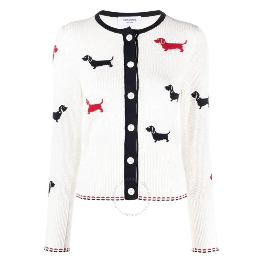 Thom Browne Ladies Cotton Pointelle Hector Cardigan 1