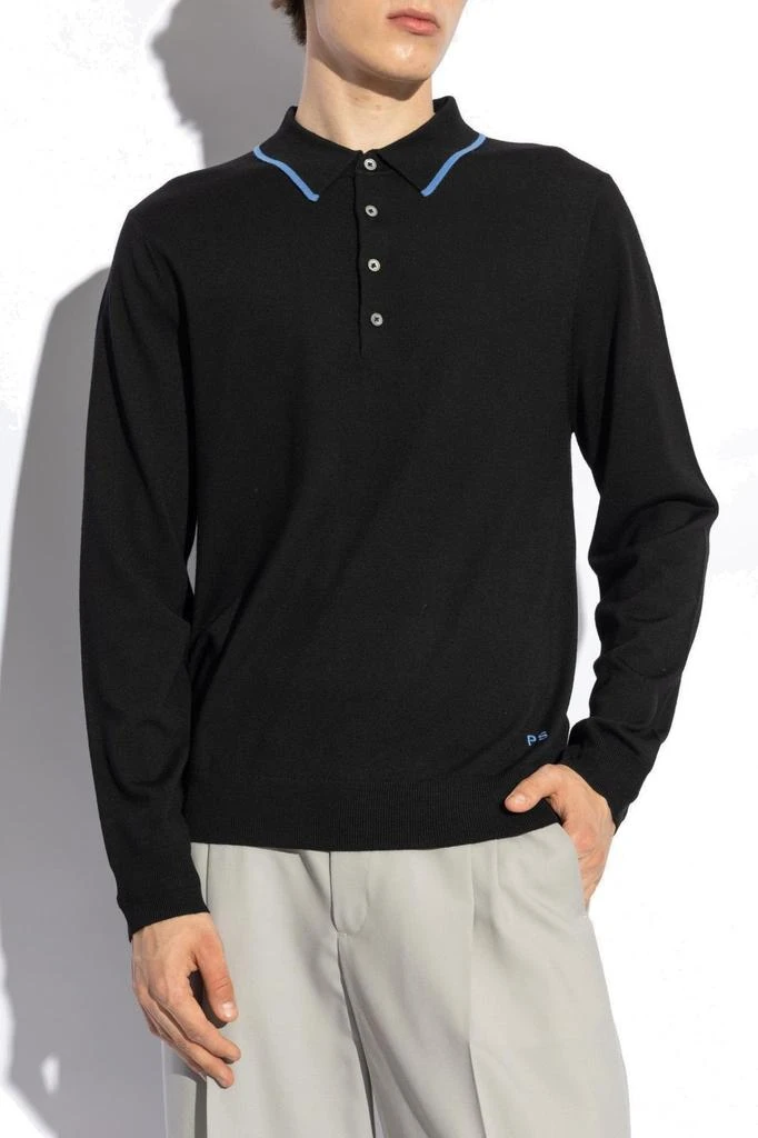 Paul Smith PS Paul Smith Long Sleeved Knitted Polo Shirt 2
