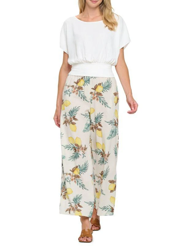 Renee C. Lemon Print Pants 5