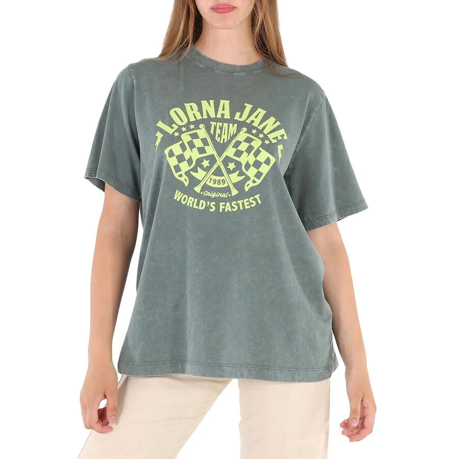 Lorna Jane Ladies Washed Military Speedway Oversized Cotton T-shirt 1