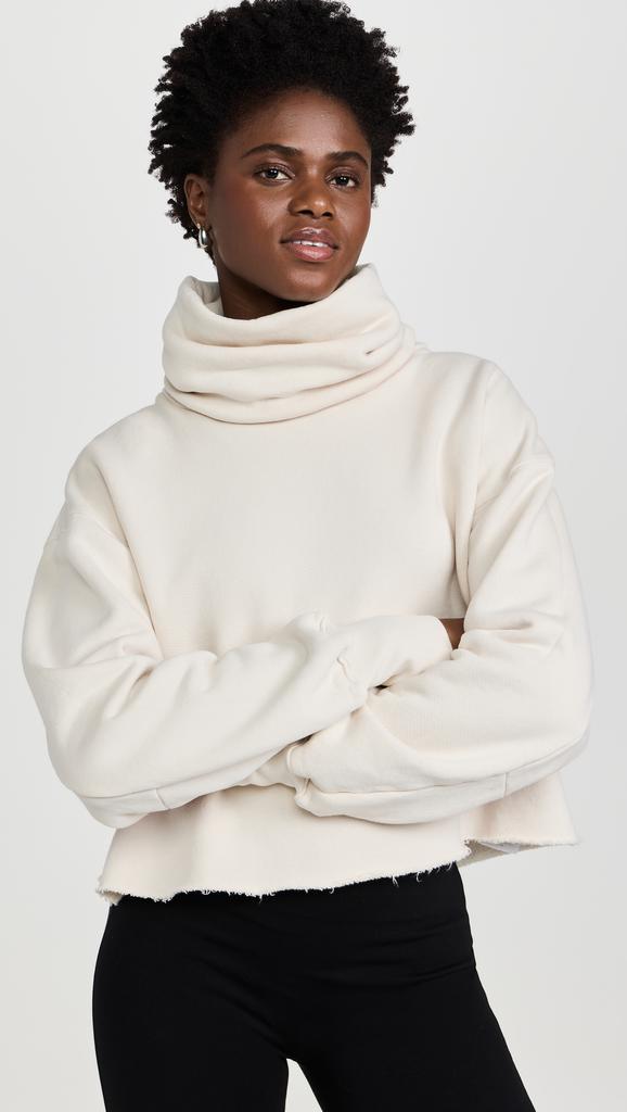 Les Tien Corey Crop Cowl Neck Sweatshirt