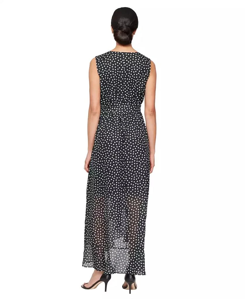 SL Fashions Women's Printed Chiffon Ruffled Sleeveless Dress 3