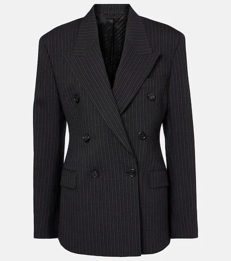 Acne Studios Pinstriped wool and cotton blazer 1