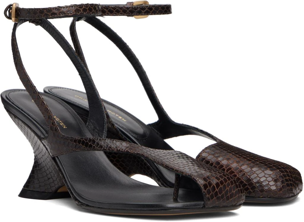 Dries Van Noten Brown Cutout Heeled Sandals 4
