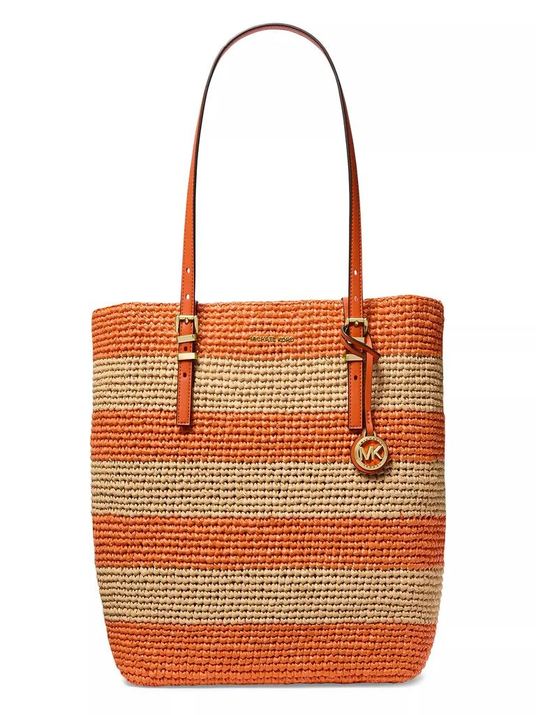 Michael Kors Striped Straw Tote Bag 1