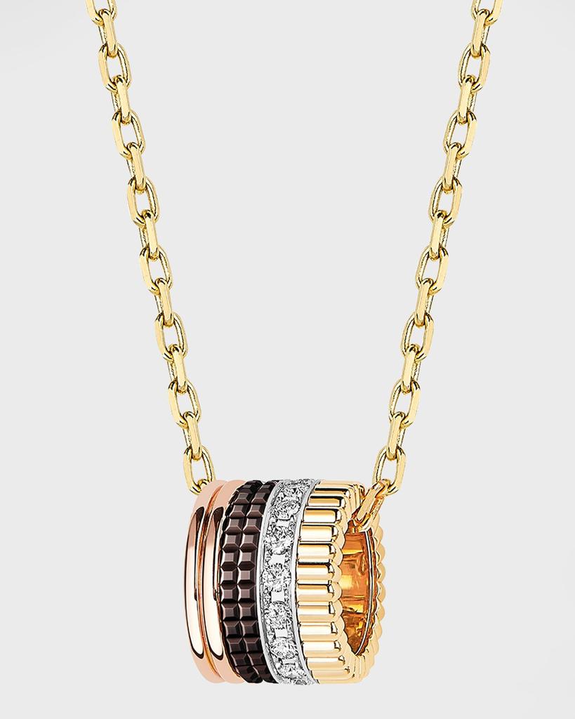 Boucheron Quatre 18K Gold Large Diamond Pendant Necklace