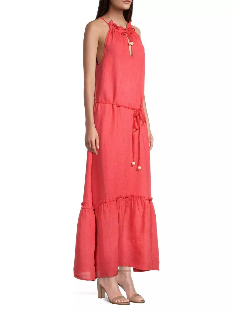 120% Lino Ruffled Linen Halter Dress 4