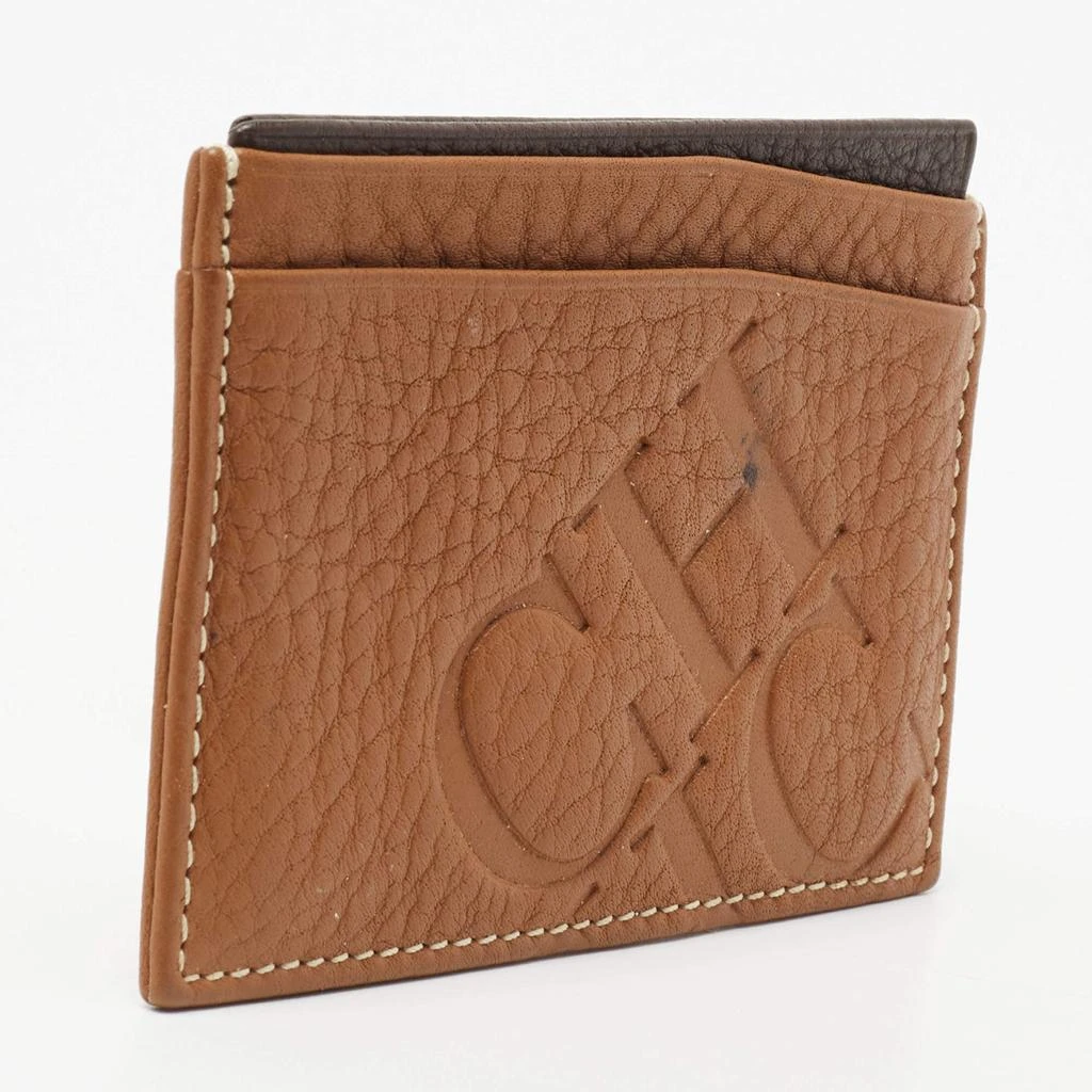 CH Carolina Herrera CH Carolina Herrera Tan Monogram Embossed Leather Card Holder 3