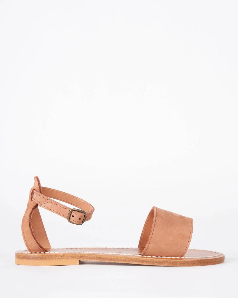 K. Jacques Promethee Single Band Ankle Strap Sandal In Nubuk Luggage