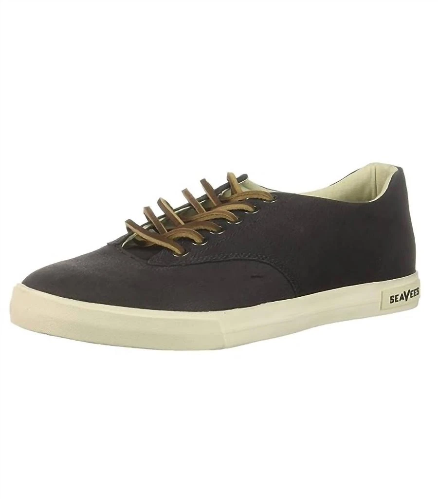 SeaVees Men's Hermosa Plimsoll Wintertide Sneakers In Midnight Leather 1