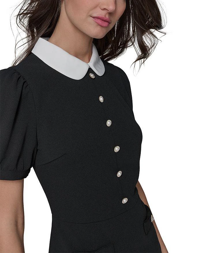 Karl Lagerfeld Paris Scuba Crepe Collared Sheath Dress 5