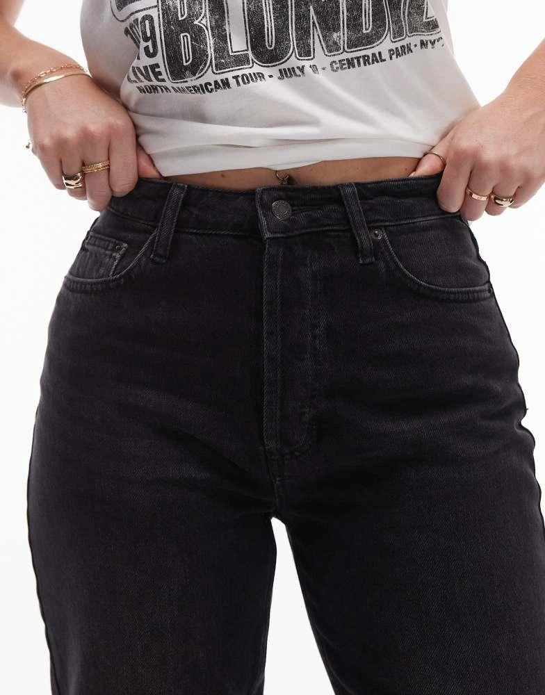 Topshop Topshop Hourglass Kort high rise straight jean in washed black 5