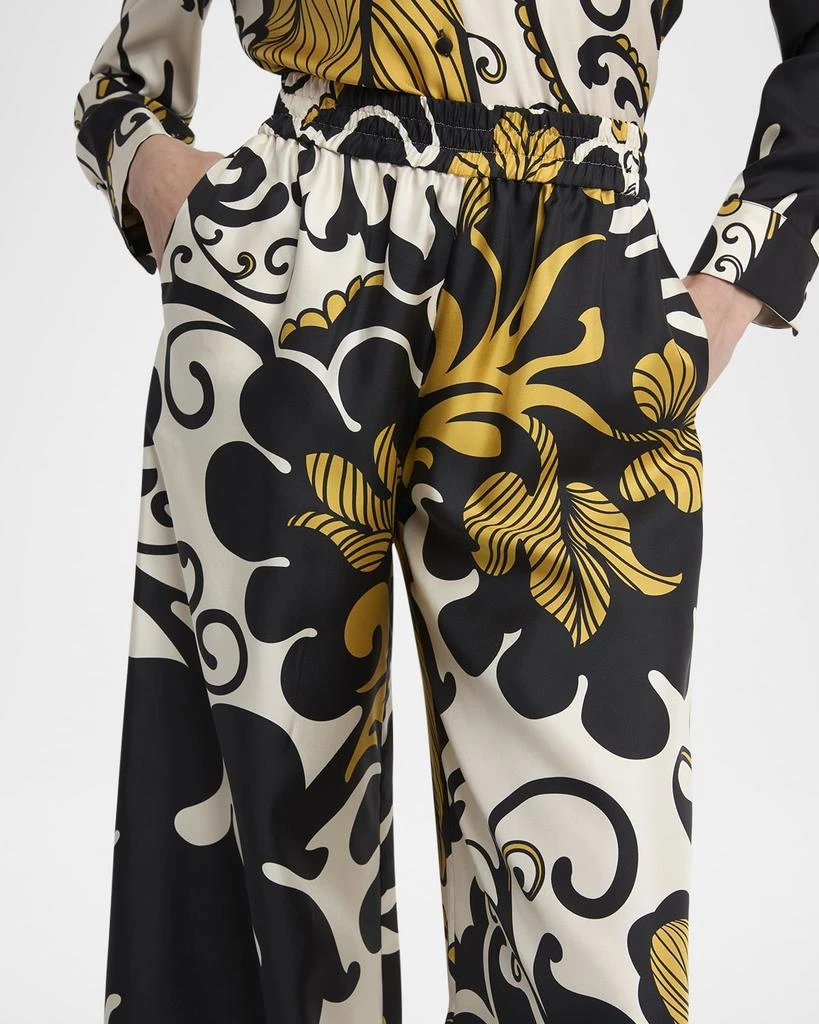 LA DOUBLE J Marea-Print Wide-Leg Pull-On Palazzo Pants 5