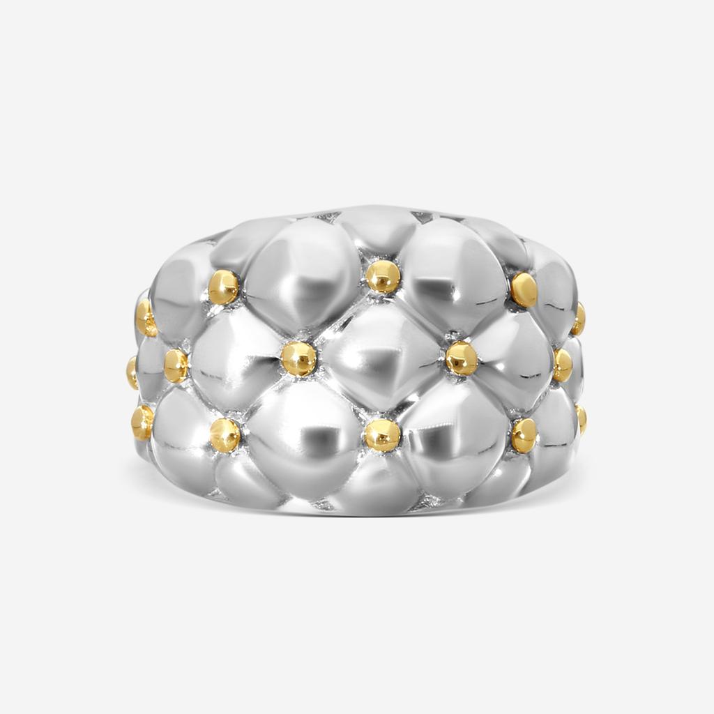 Charles Krypell Charles Krypell Sterling Silver and 18K Yellow Gold Band Ring 3-6901-TFSG