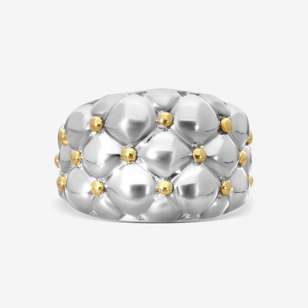 Charles Krypell Charles Krypell Sterling Silver and 18K Yellow Gold Band Ring 3-6901-TFSG 1