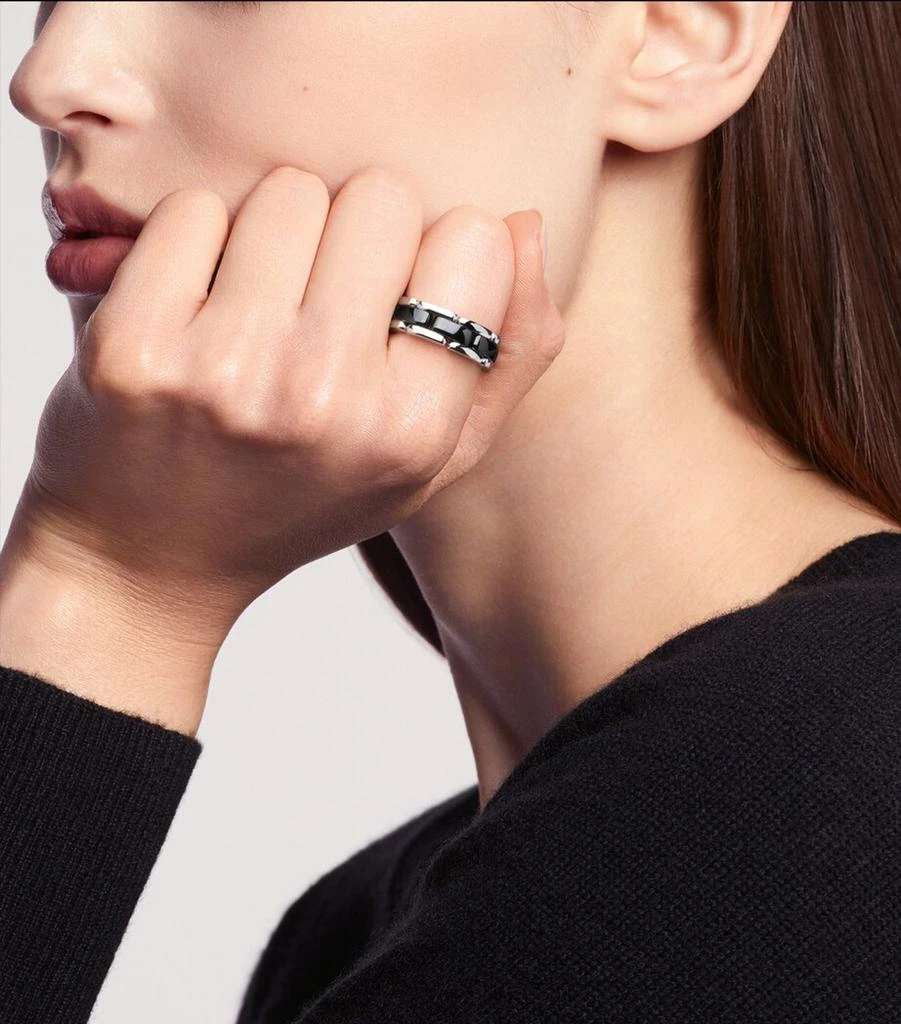 Chanel Medium White Gold And Ceramic Flexible Ultra Ring 2