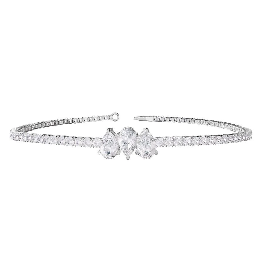 Diamond2Deal Diamond2Deal 14k White Gold 2.7 Pear Shape Lab Grown Diamond Tennis Bracelet 7" VVS-VS, E-F