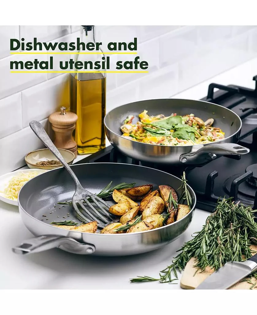 Greenpan Chatham Stainless Ceramic Nonstick 2-Pc. Frypan Set 6