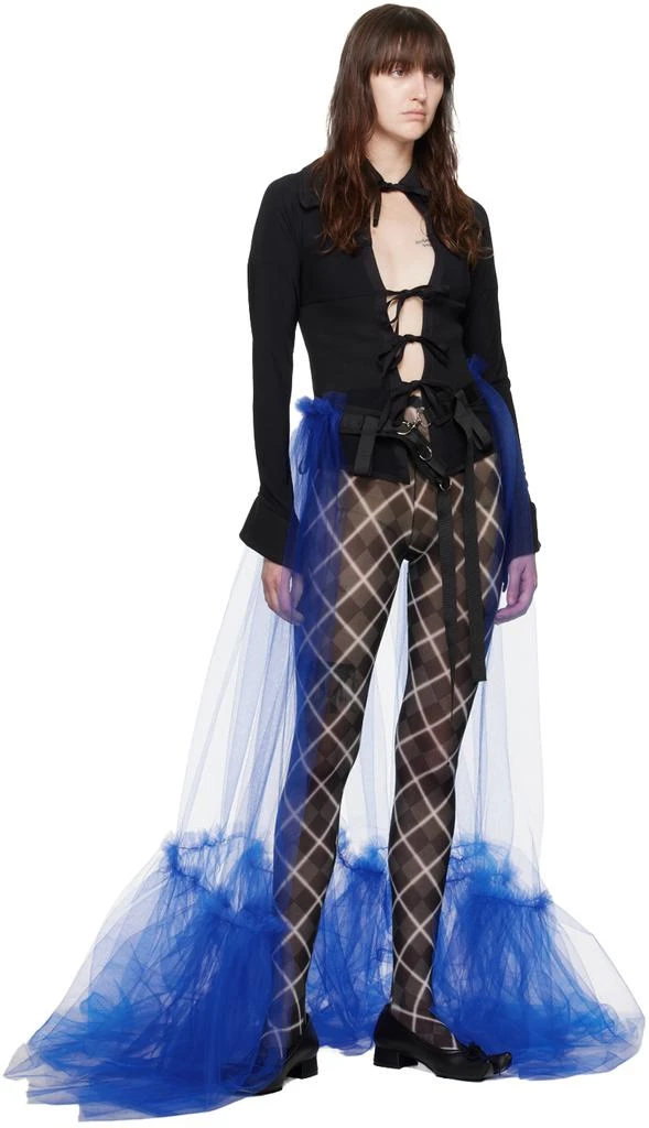 PAULA CANOVAS DEL VAS Blue Tutu Maxi Skirt 4