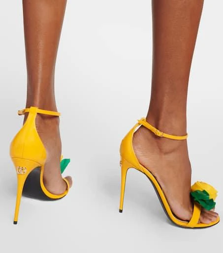 Dolce 
Gabbana Keira floral-appliqué patent leather sandals 7