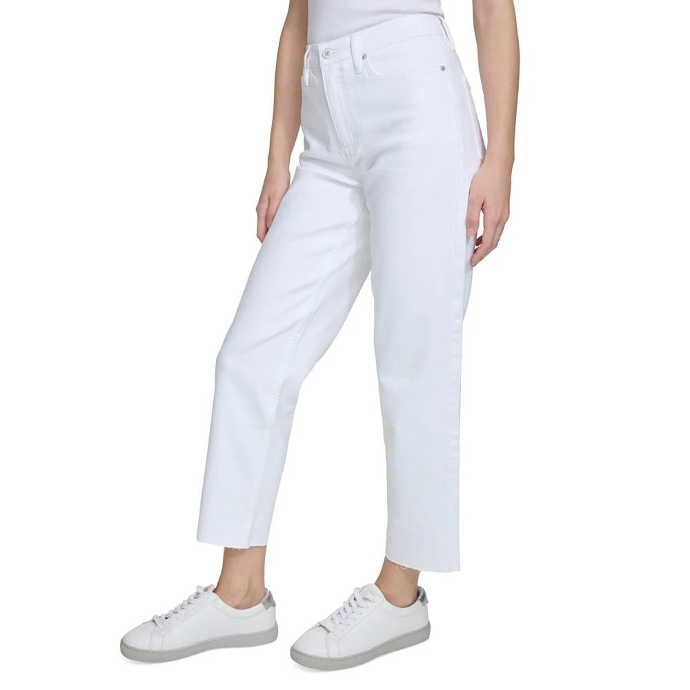 Calvin Klein Women's Raw-Hem Straight-Leg Denim Jeans 3