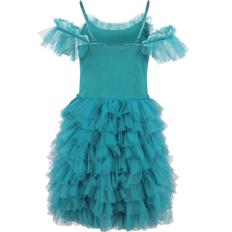 Tutu Du Monde Tiered ruffled tutu dress with rich sequins detailing in dark turquoise