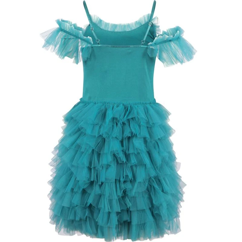 Tutu Du Monde Tiered ruffled tutu dress with rich sequins detailing in dark turquoise 2