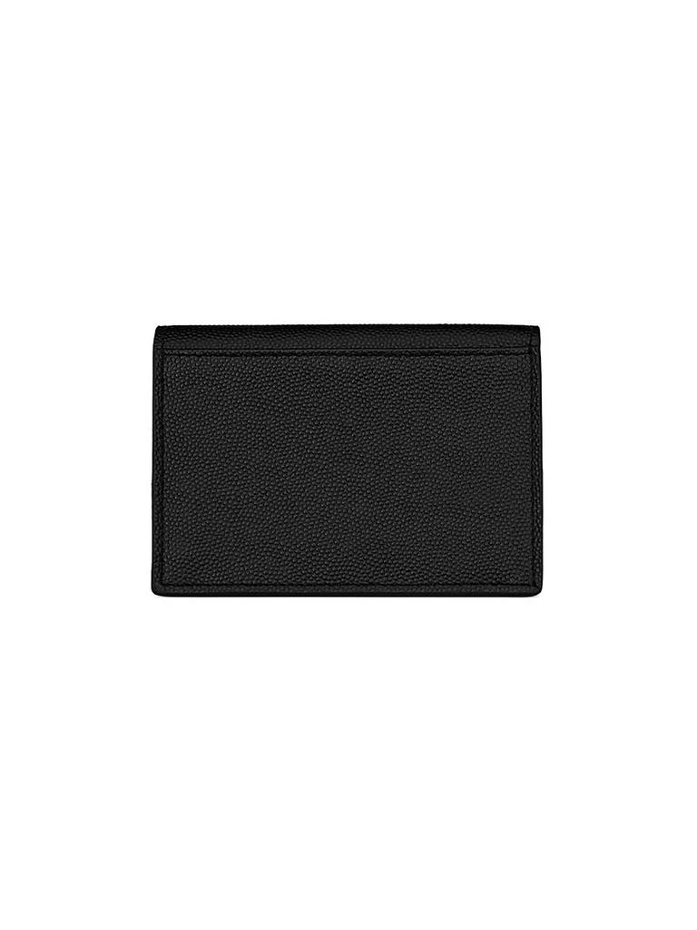 Yves Saint Laurent Business Card Holder With Flap In Grain De Poudre-embossed Leather 2