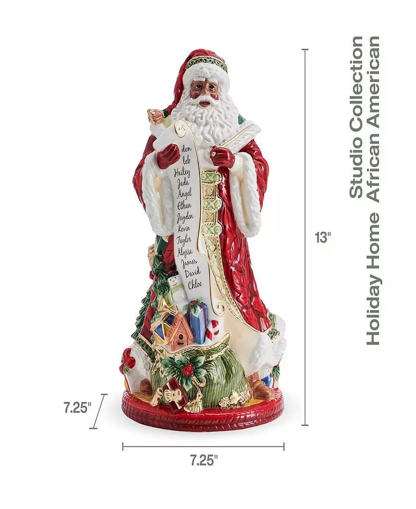 Fitz and Floyd Studio Collection 13-Inch African-American Santa Figurine