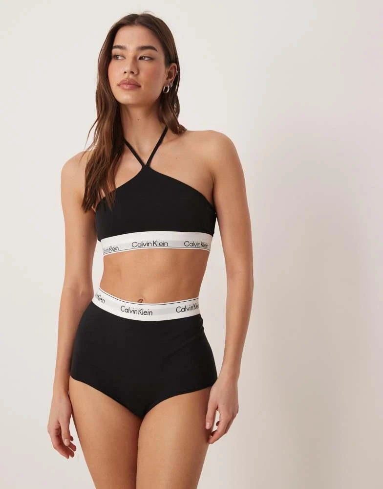 Calvin Klein Calvin Klein Icon Cotton Modal unlined bralette in black 2