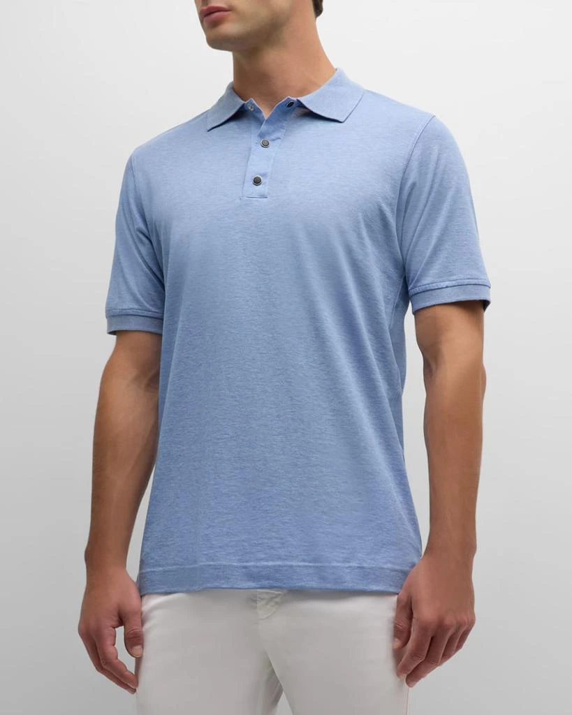 Kiton Men's Heathered Cotton Polo Shirt 4