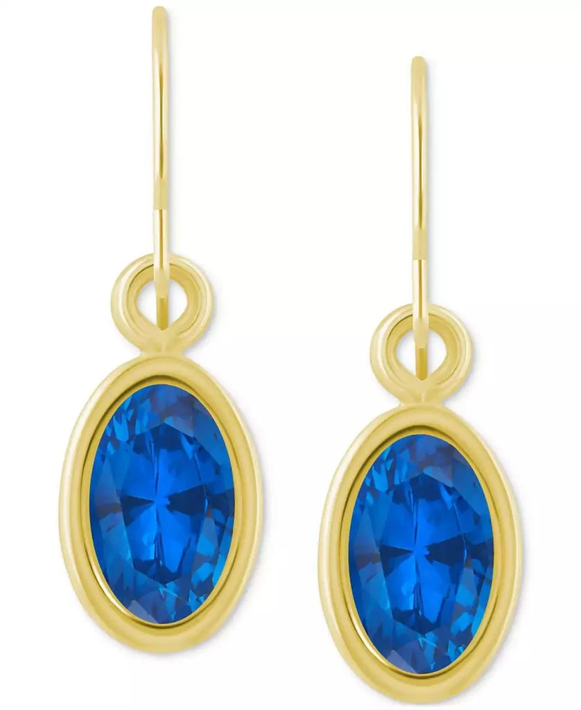 Macy
s Oval Gemstone Drop Earrings in 10k Yellow Gold or White Gold