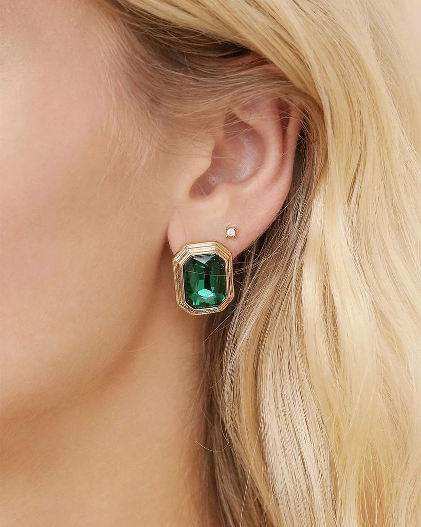 Ettika Jewelry Color Stone Stud Earrings in 18K Gold Plated 4