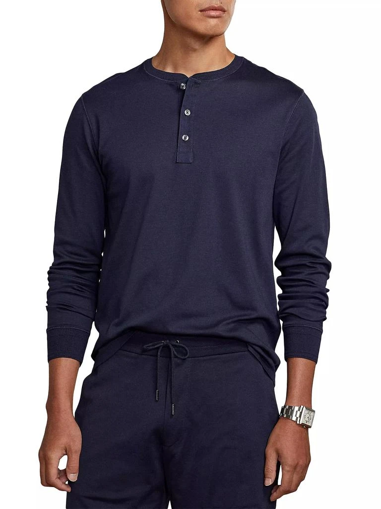 Ralph Lauren Textured Cotton-Silk Henley Shirt 6