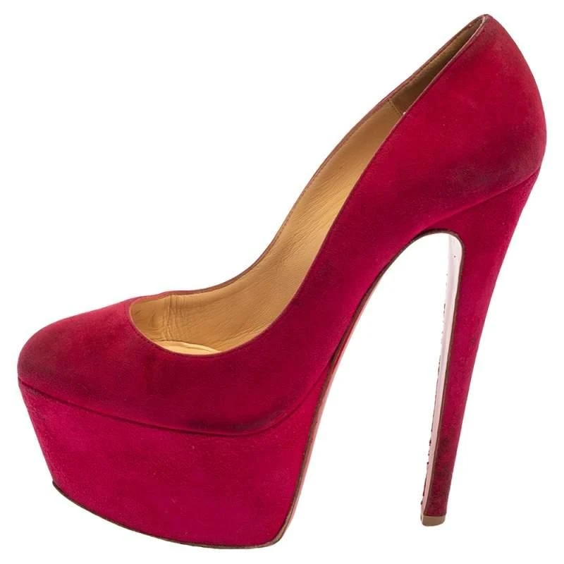 Christian Louboutin Christian Louboutin Pink Suede Daffodile Platform Pumps Size 37 2