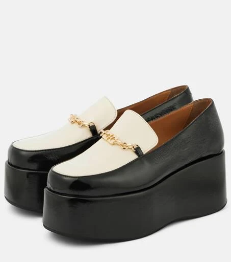 Ganni Faux leather platform loafers 4