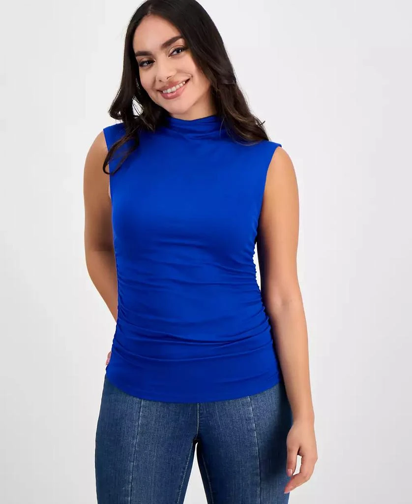 Petite High-Neck Side-Ruched Top, Exclusively at Macy's – On Sale