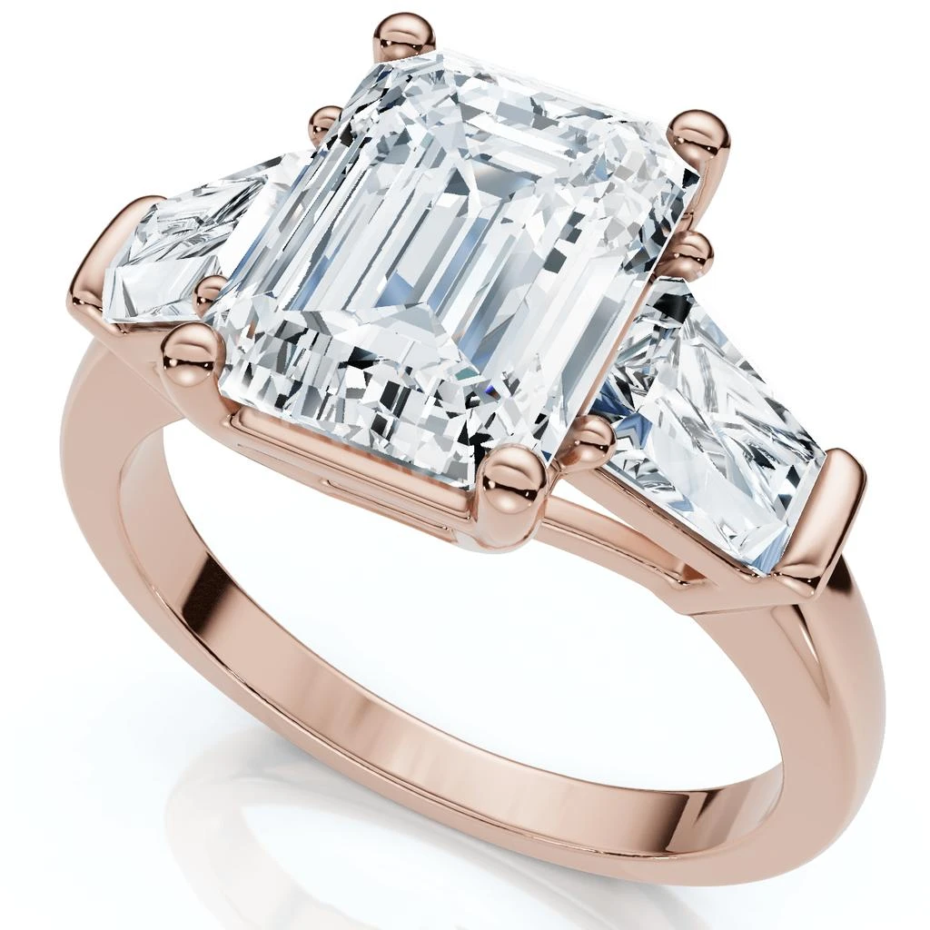 Pompeii3 Certified 4Ct Randi Emerald Diamond Engagement Ring 14k Gold or PT Lab Grown