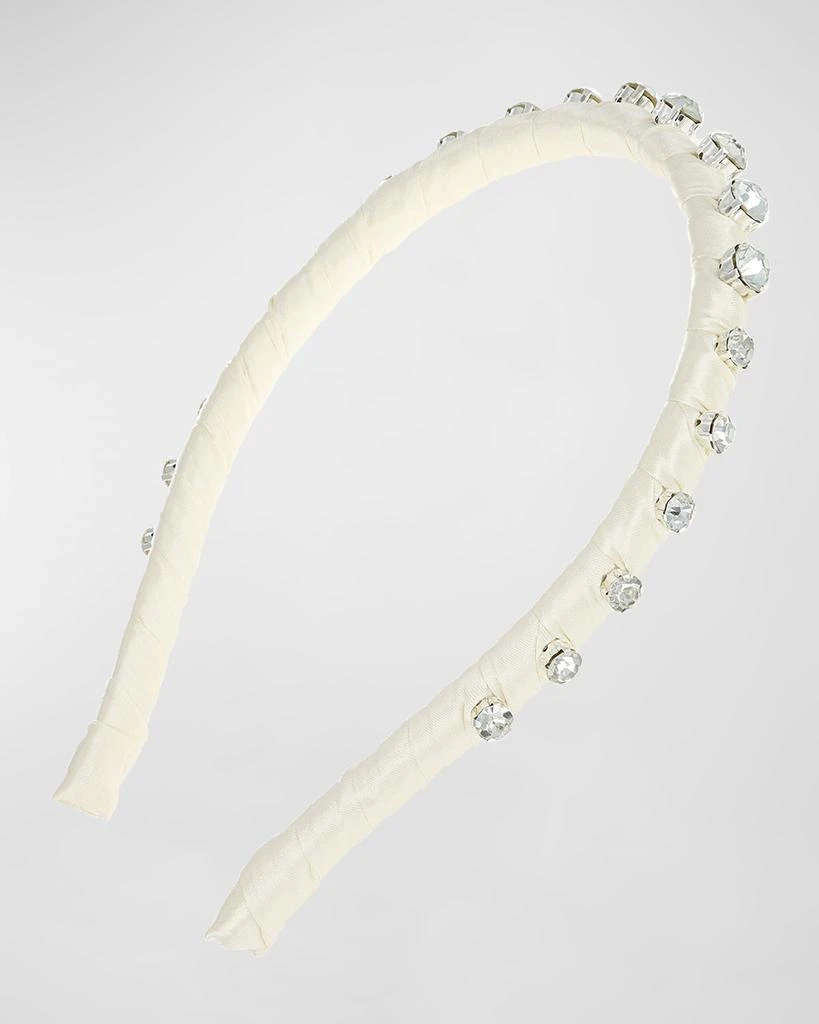 L. Erickson Haisley Embellished Satin-Wrapped Headband 1