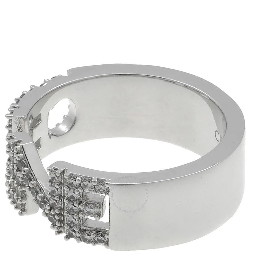 Celine Monochroms Strass Ring In Brass With Rhodium Finish And Crystals 2