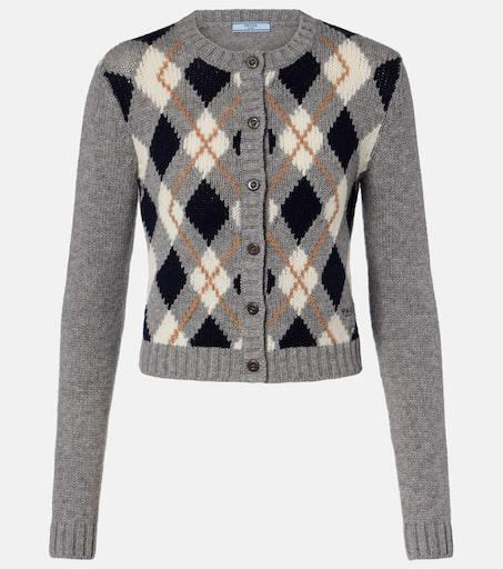 Prada Prada Cashmere Argyle Knit Cardigan - Sweaters - Compare